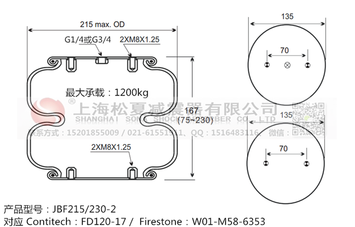 JBF215/230-2橡膠<a href='http://yhhd555.cn/' target='_blank'><u>空氣彈簧</u></a>